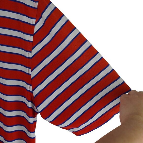 FootJoy FJ‎ Red Striped Golf Polo Shirt Athletic Fit Short Sleeve Sz M - Picture 7 of 11